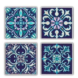 Hermia Conjunto de 4 piezas de cristal en piedra natural Multicolor
